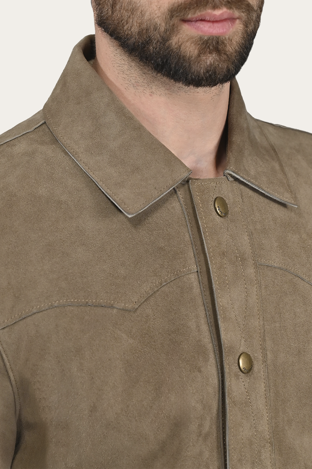 Taupe Leather Jackets Frye Men’s Taupe Judd Suede Shacket