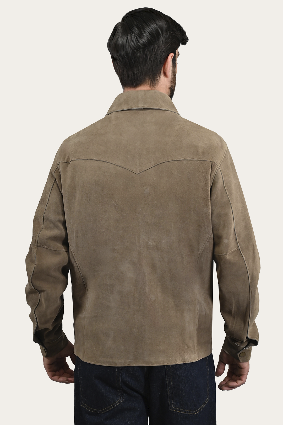 Taupe Leather Jackets Frye Men’s Taupe Judd Suede Shacket
