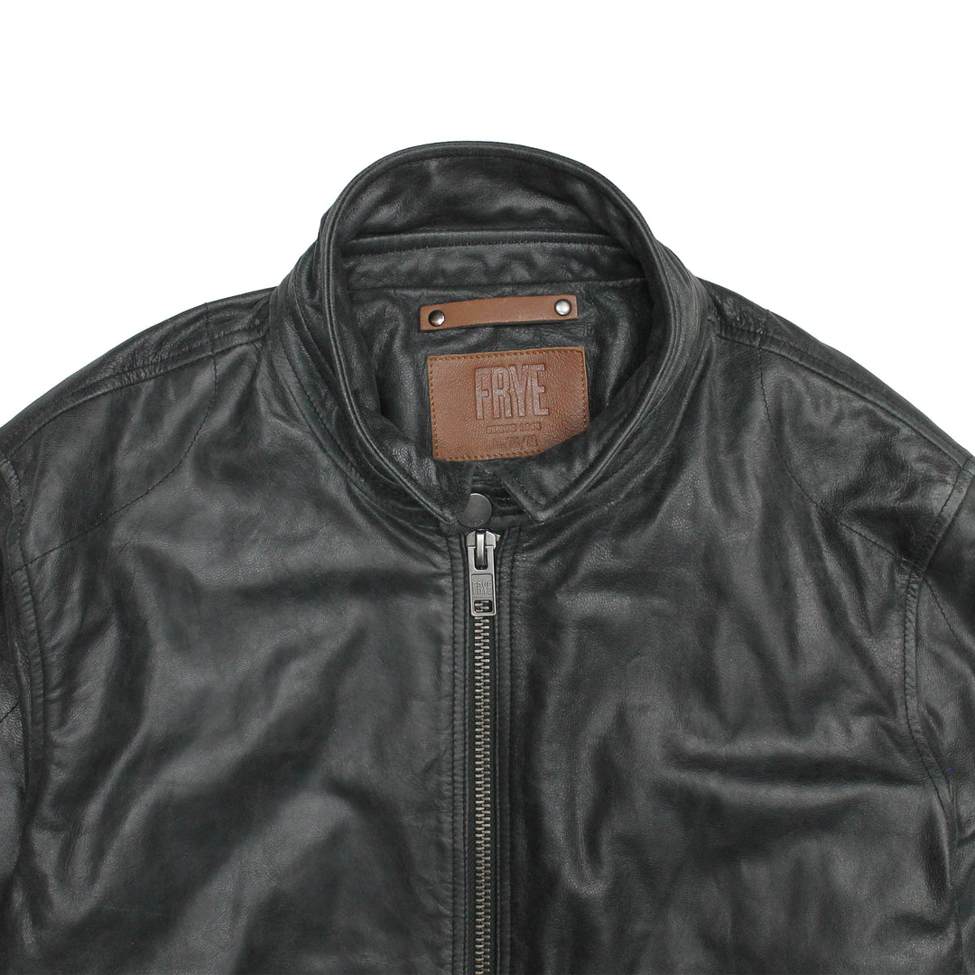 Black Leather Jackets Frye Men’s Black Lawton Modern Nappa Biker Jacket