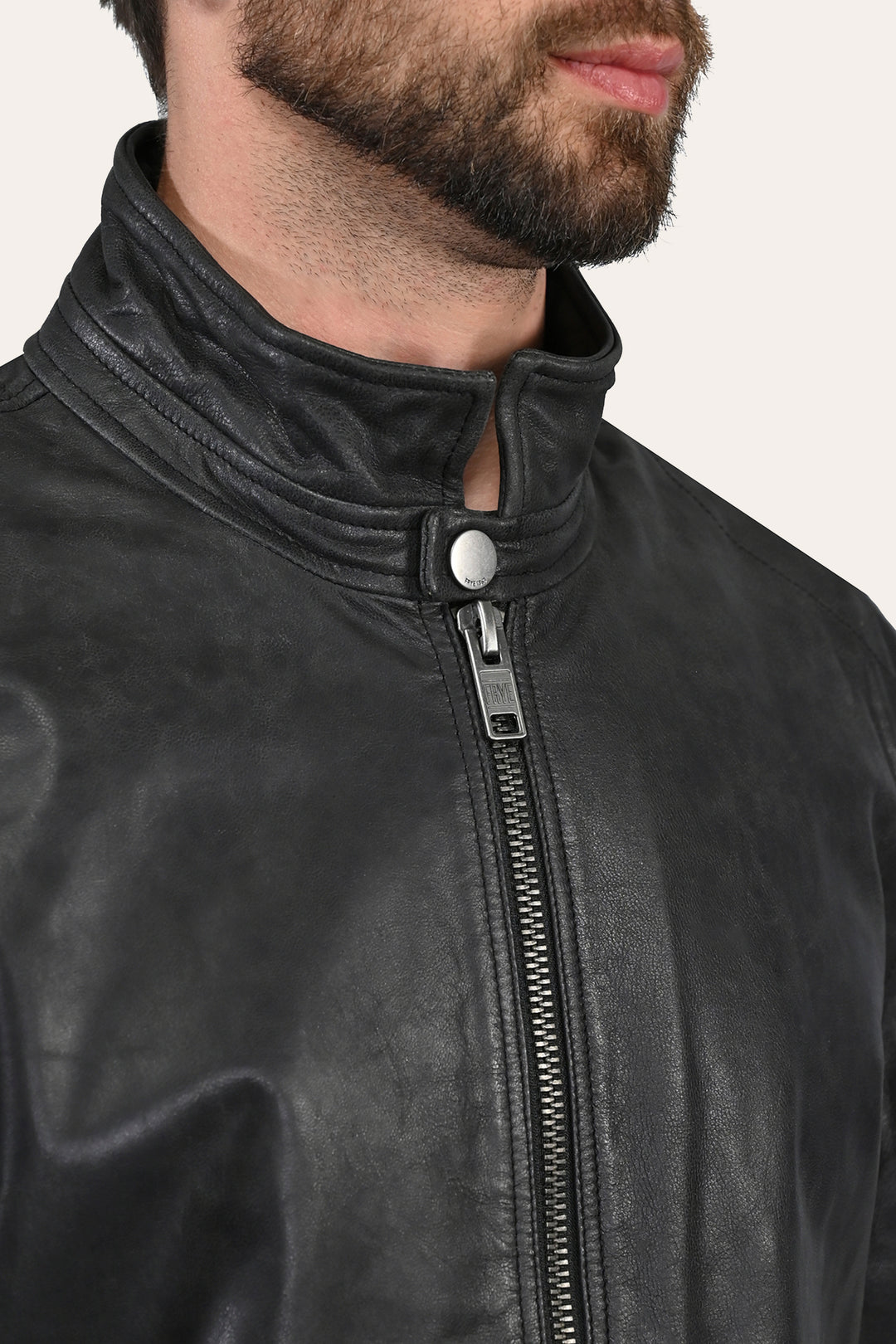 Black Leather Jackets Frye Men’s Black Lawton Modern Nappa Biker Jacket