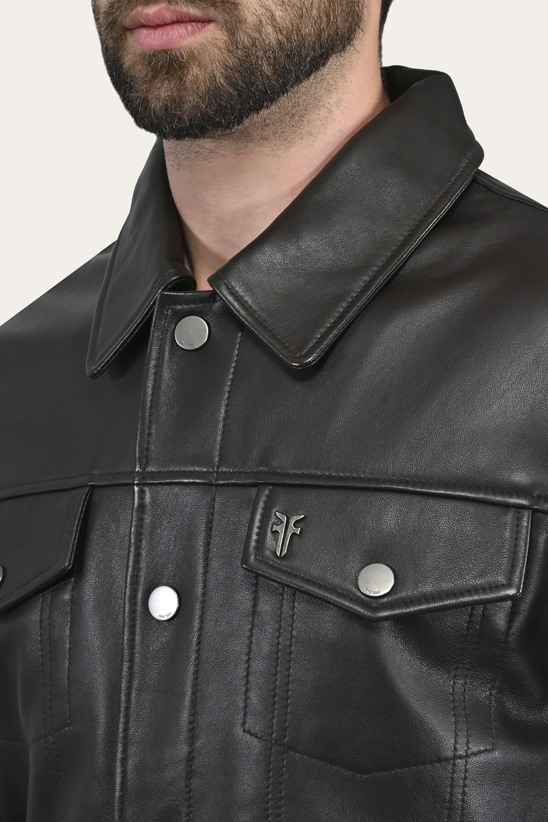 Dark Brown Leather Jackets Frye Ruffian Trucker Jacket