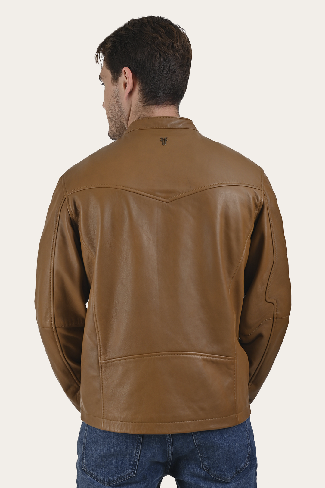 Middle Brown Leather Jackets Frye Wyoming Racing Jacket