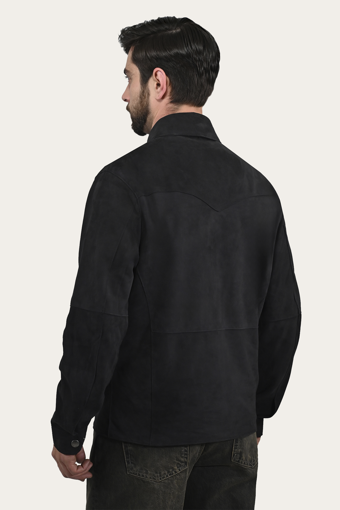 Navy Blue Leather Jackets Frye Men’s Navy Blue Judd Minimalist Suede Shacket