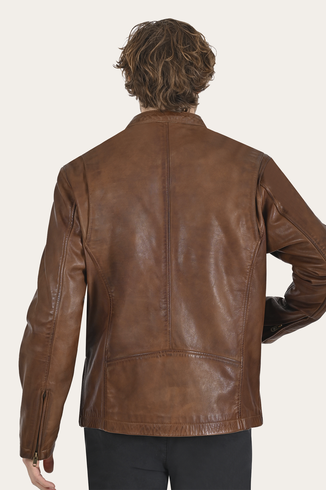 Tobacco Leather Jackets Frye Men’s Tobacco Huck Cowhide Racer Leather Jacket