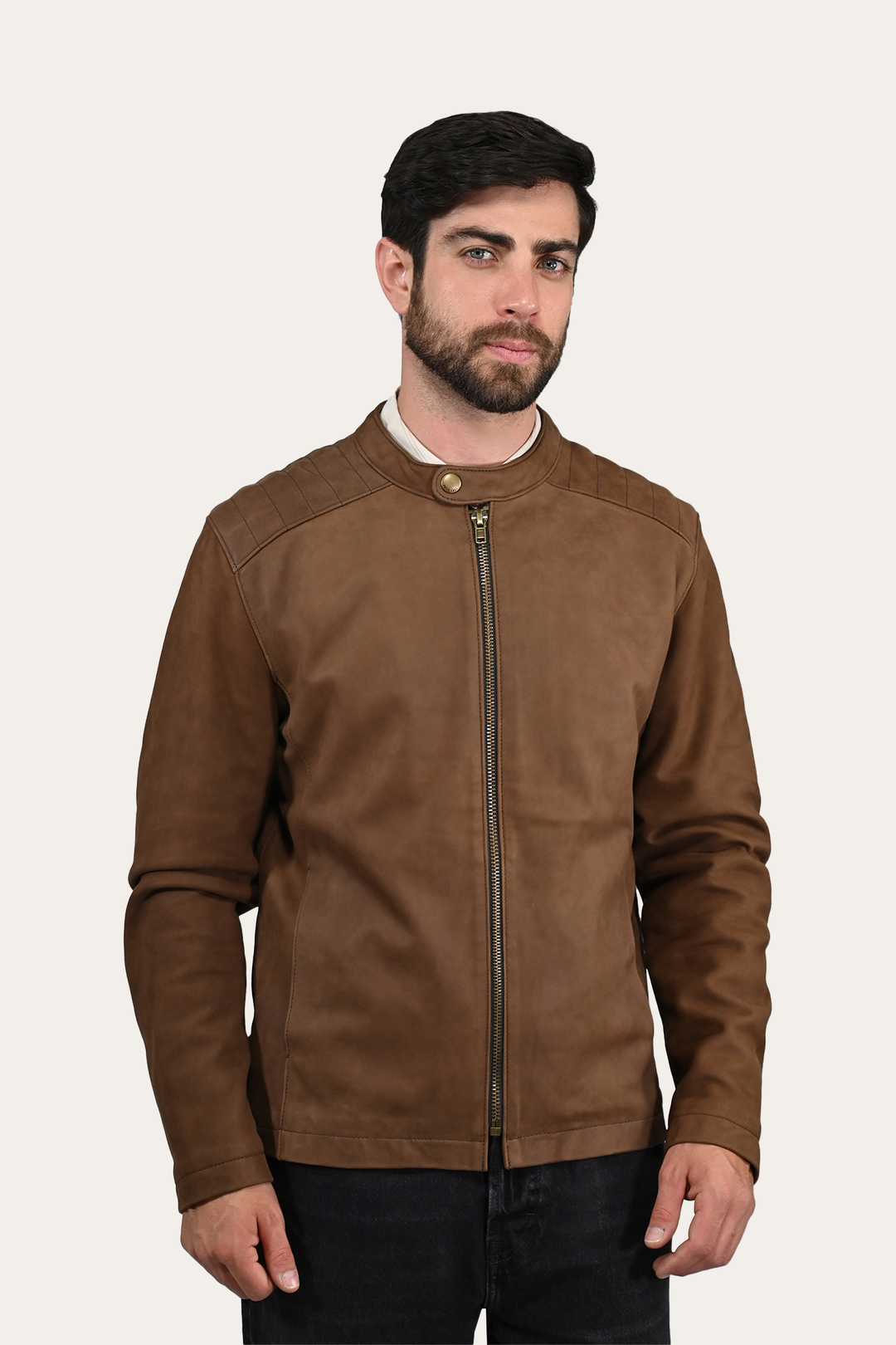Tobacco Leather Jackets Frye Men’s Tobacco Desert Racer Leather Jacket