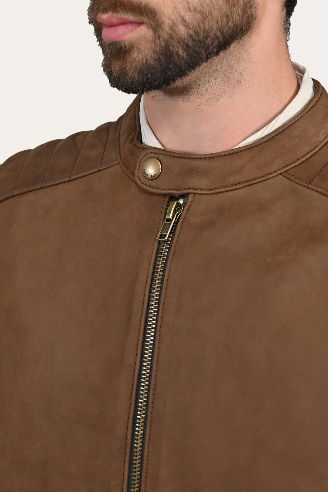 Tobacco Leather Jackets Frye Men’s Tobacco Desert Racer Leather Jacket