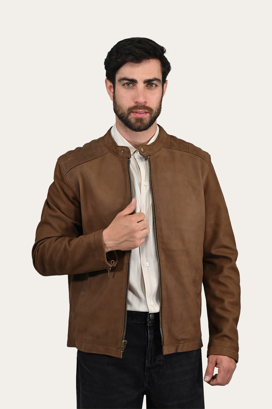 Tobacco Leather Jackets Frye Men’s Tobacco Desert Racer Leather Jacket