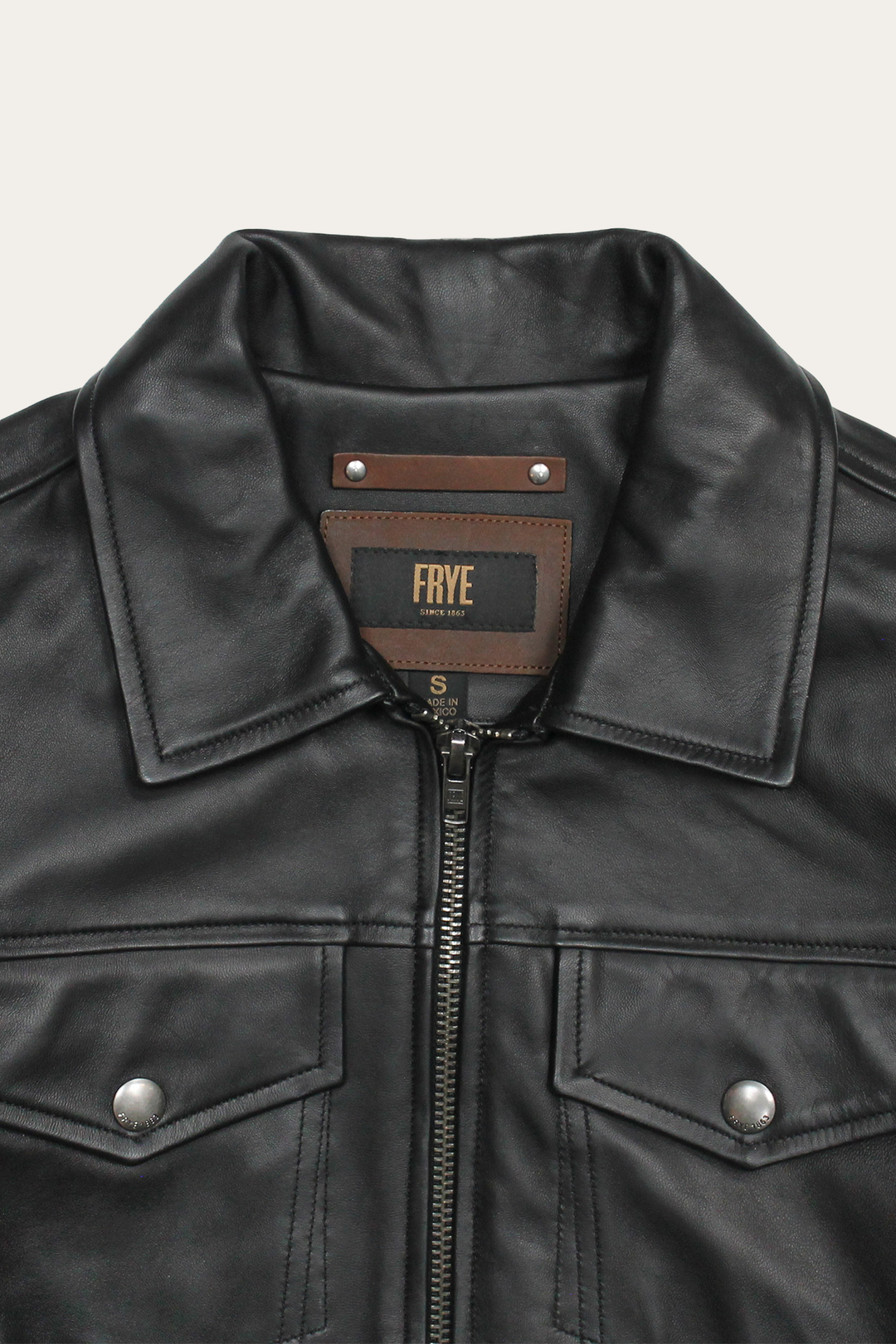 Black Leather Jackets Frye Men’s Black Durango Trucker Leather Jacket