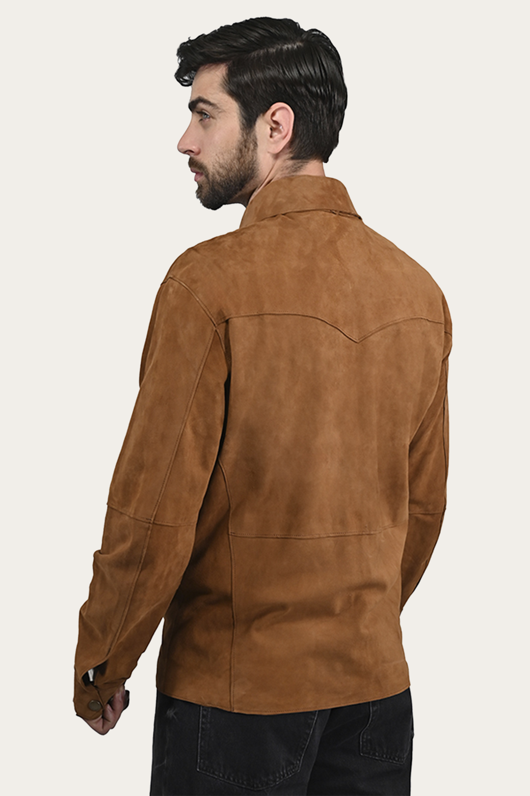 Middle Brown Leather Jackets Frye Men’s Middle Brown Judd Minimalist Suede Shacket