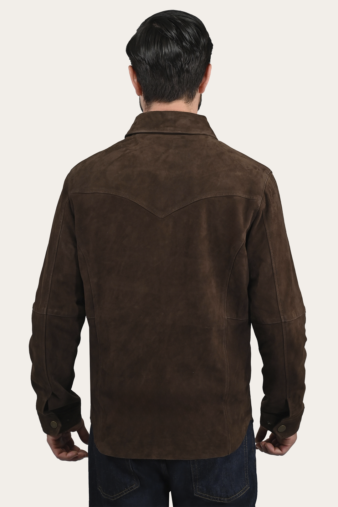 Dark Brown Leather Jackets Frye Men’s Dark Brown Authentic Suede Shacket