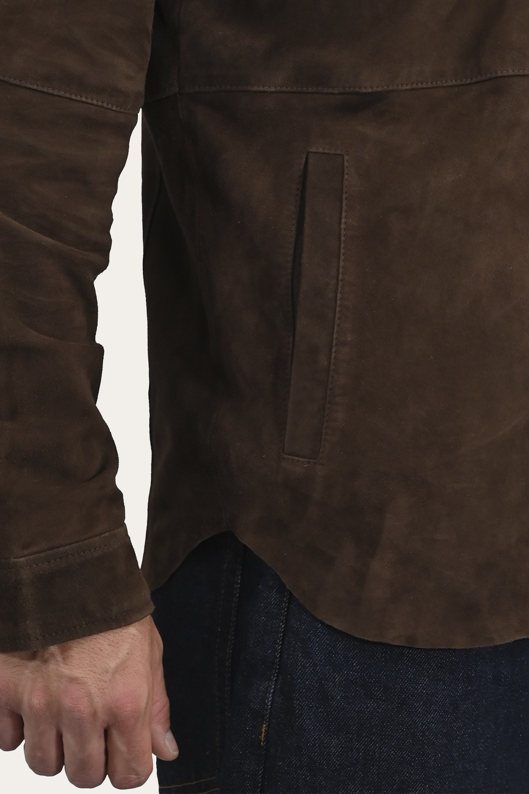 Dark Brown Leather Jackets Frye Men’s Dark Brown Authentic Suede Shacket