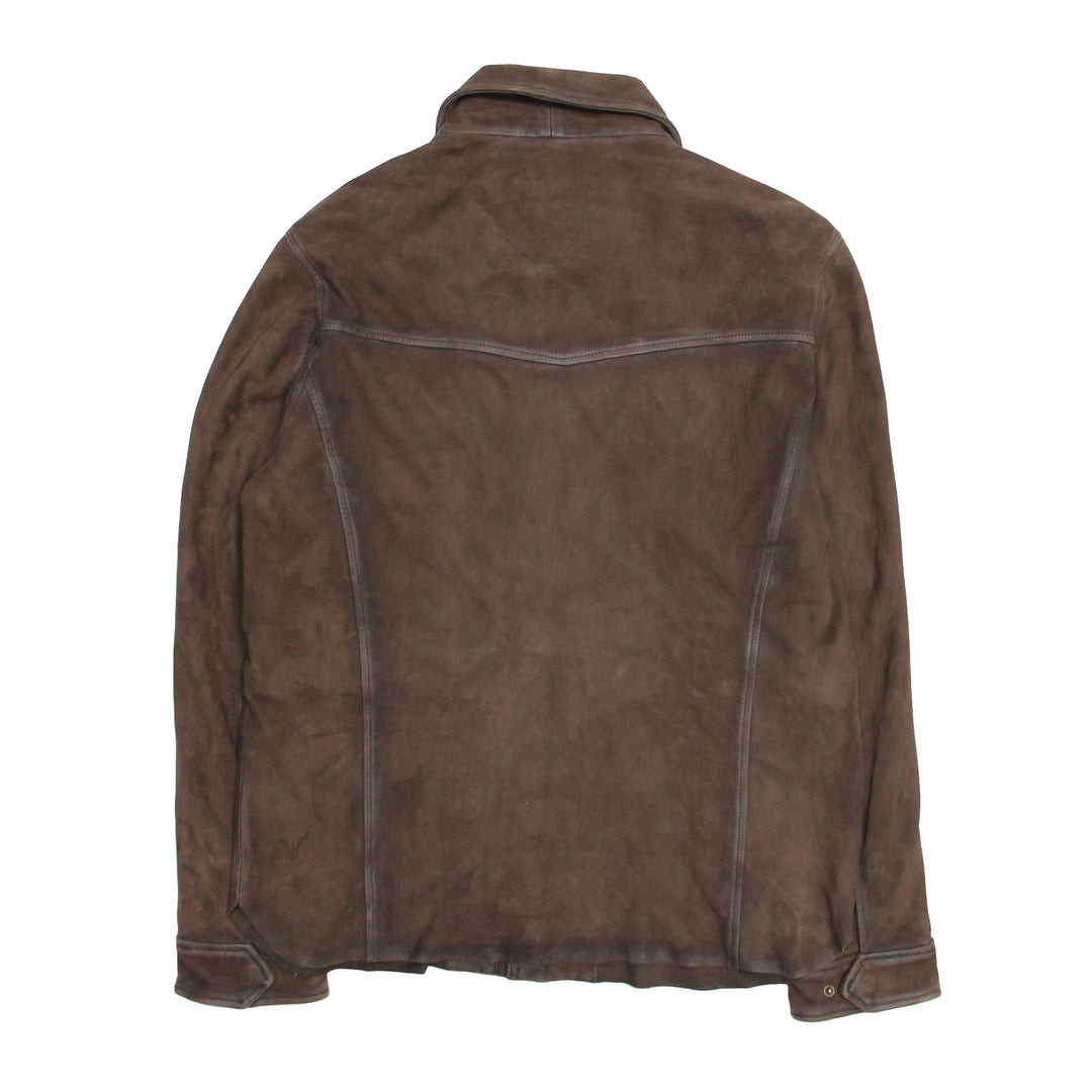 Dark brown Leather Jackets Frye Men’s Dark Brown Brody Suede Shacket