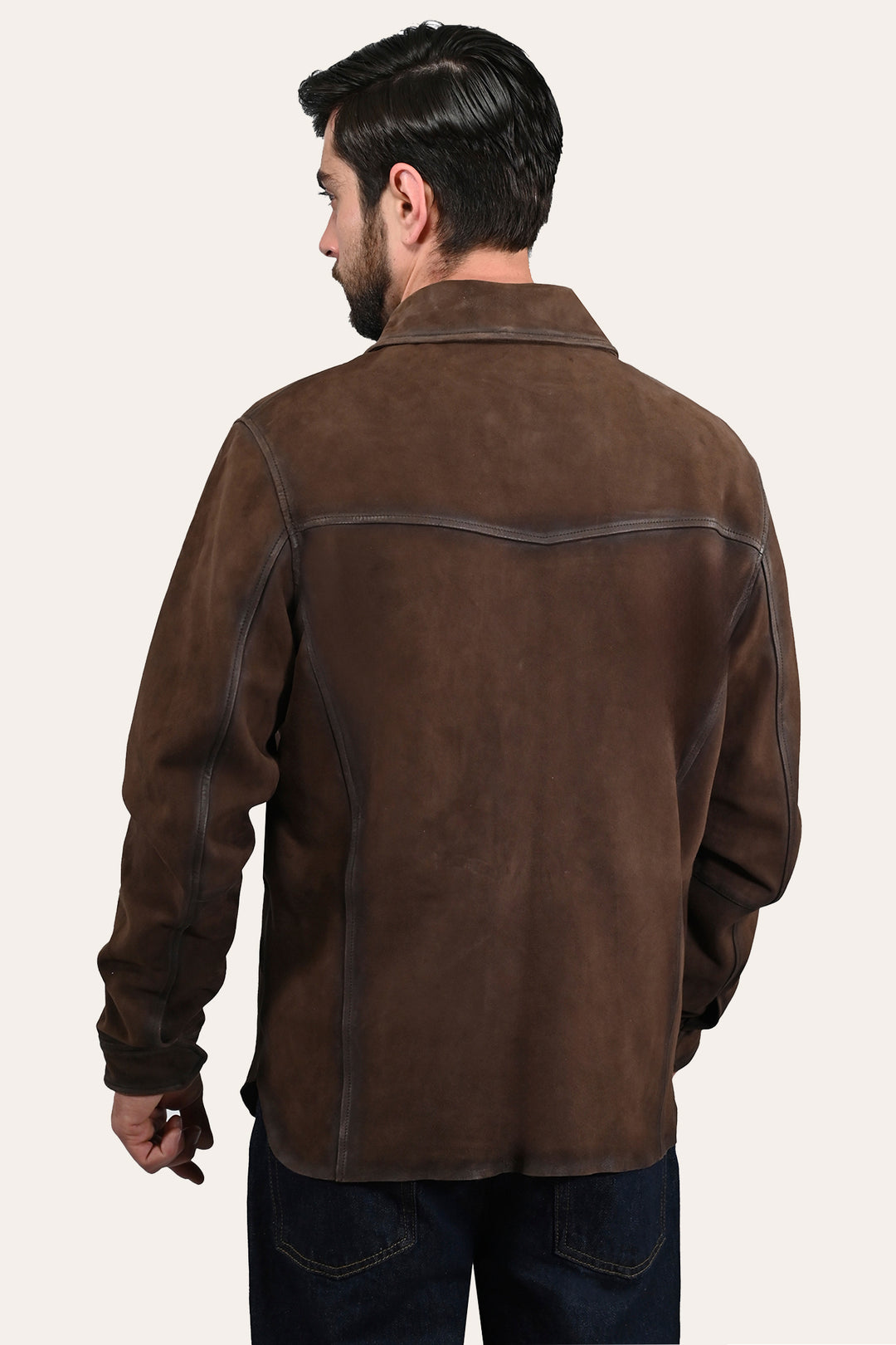 Dark brown Leather Jackets Frye Men’s Dark Brown Brody Suede Shacket