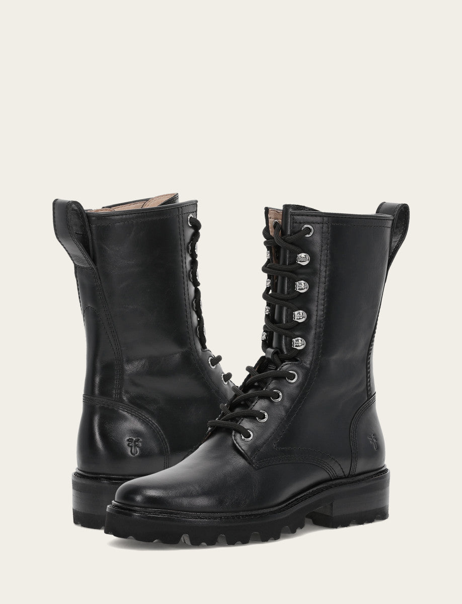 Black Boots Frye Women's Black Olivia Combat Boots